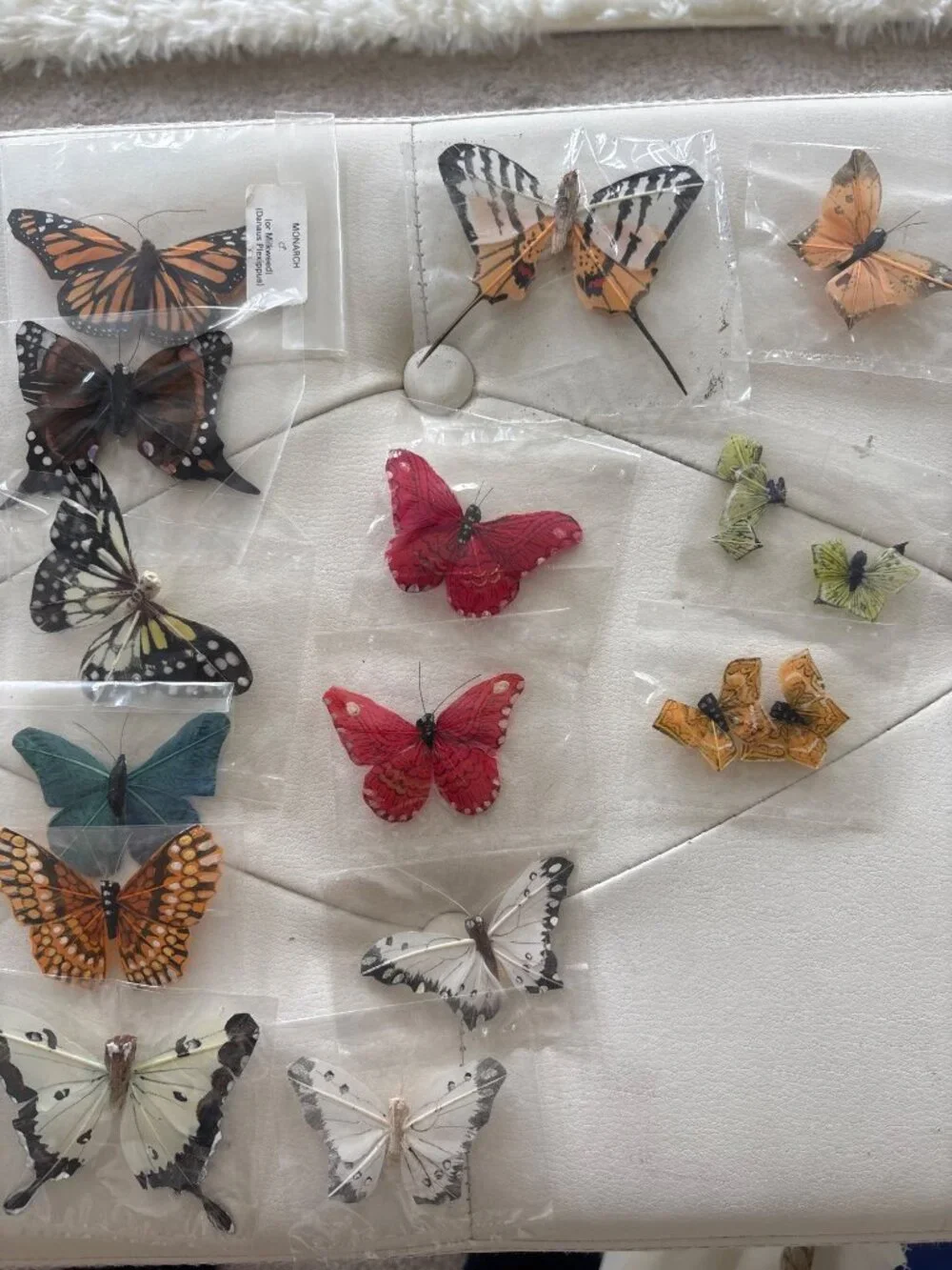 Vintage Butterfly Lot 14 Assorted Decorative Feather Butterflies Moths Monarch